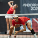 Andorra, Andorra - 30.05.2025:
Alex Knaff und Marie Weckerle
von Team Lëtzebuerg, im Halbfinale Tennis-Mixeddoppel, gegen Island (Thygesen-Bonifacius) an Tag 5 bei den bei den JPEE Andorra 2025, im Princiesport am 30.05.2025 in Andorra, Andorra.
Foto Christian Palmisano